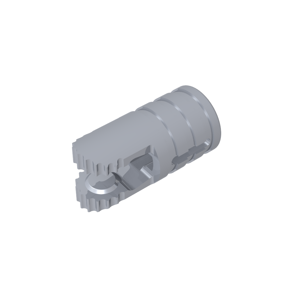 Hinge Cylinder 1 x 2 Locking with 2 Click Fingers and Axle Hole, 9 Teeth