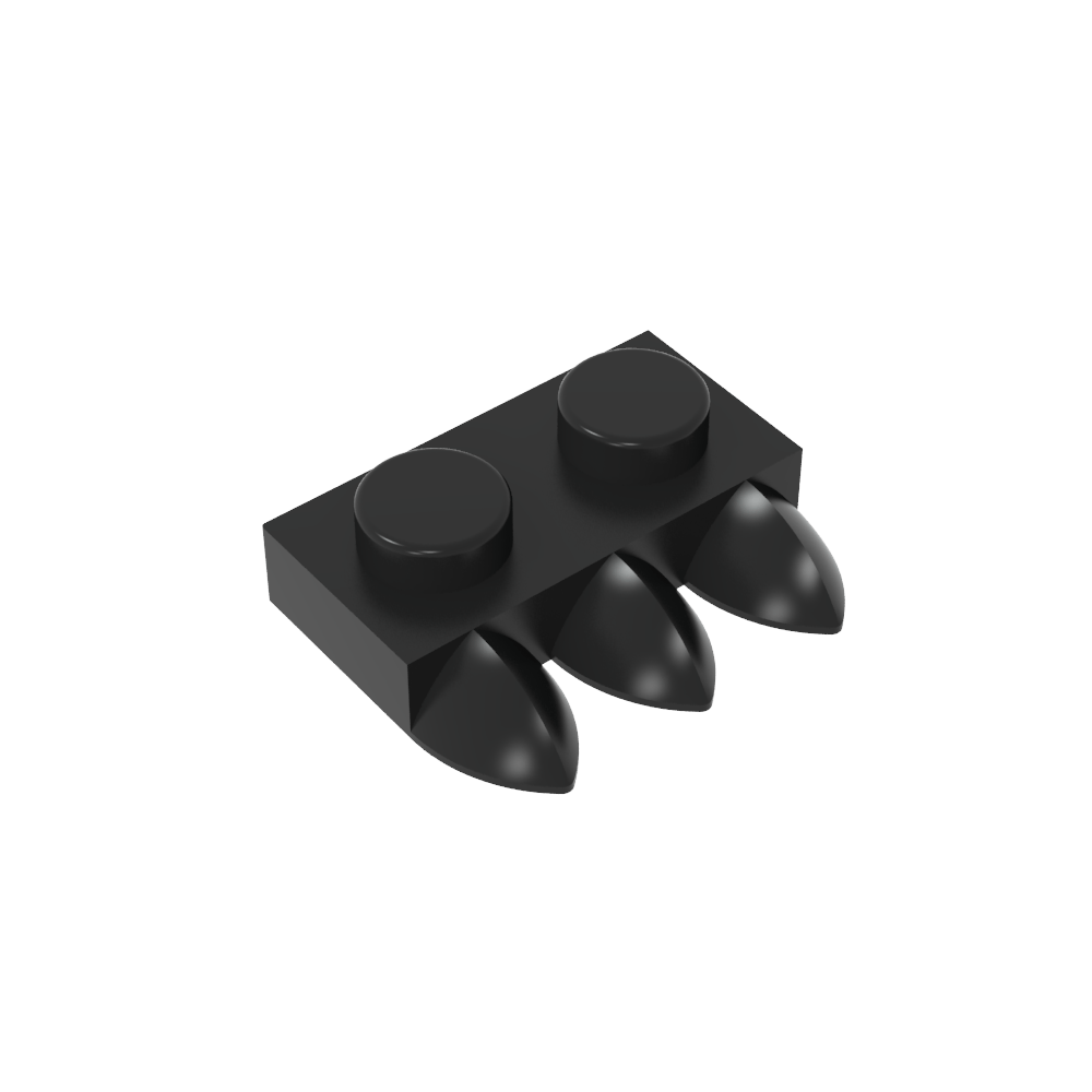 Plate Special 1 x 2 with Three Teeth [Tri-Tooth]-MyGobricks