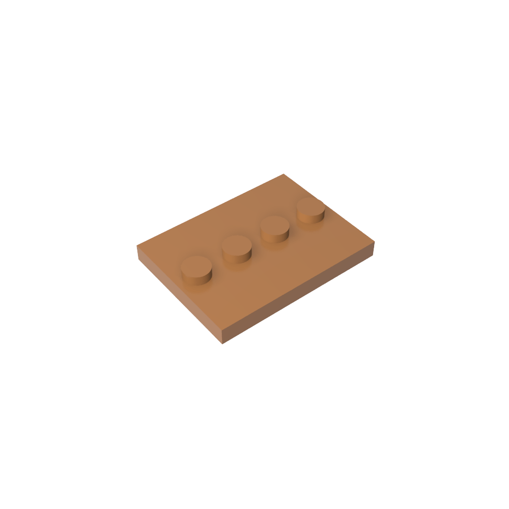 Plate Special 3 x 4 with 1 x 4 Center Studs [Plain]-MyGobricks