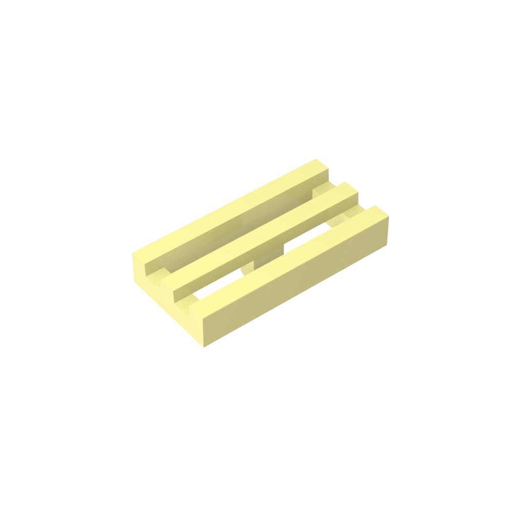 Tile Special 1 x 2 Grille with Bottom Groove