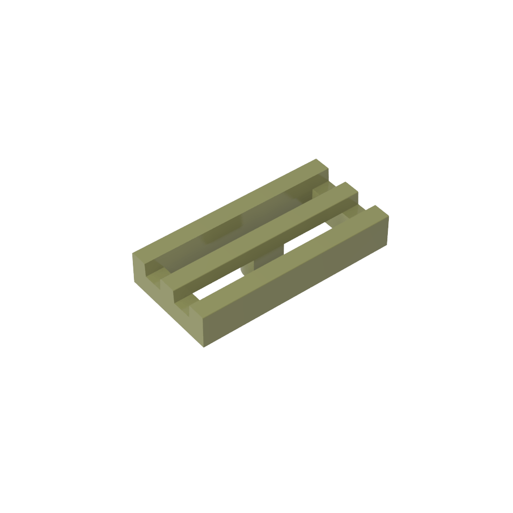 Tile Special 1 x 2 Grille with Bottom Groove