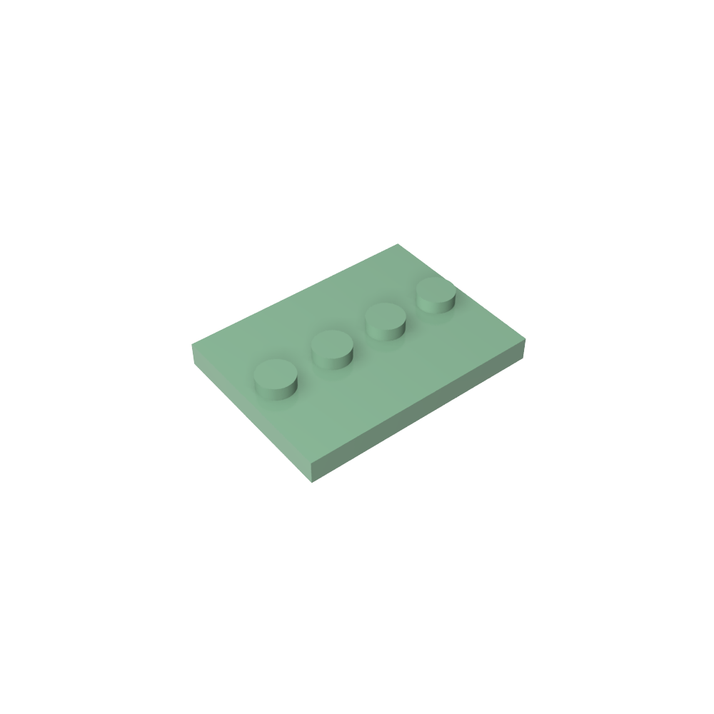 Plate Special 3 x 4 with 1 x 4 Center Studs [Plain]-MyGobricks