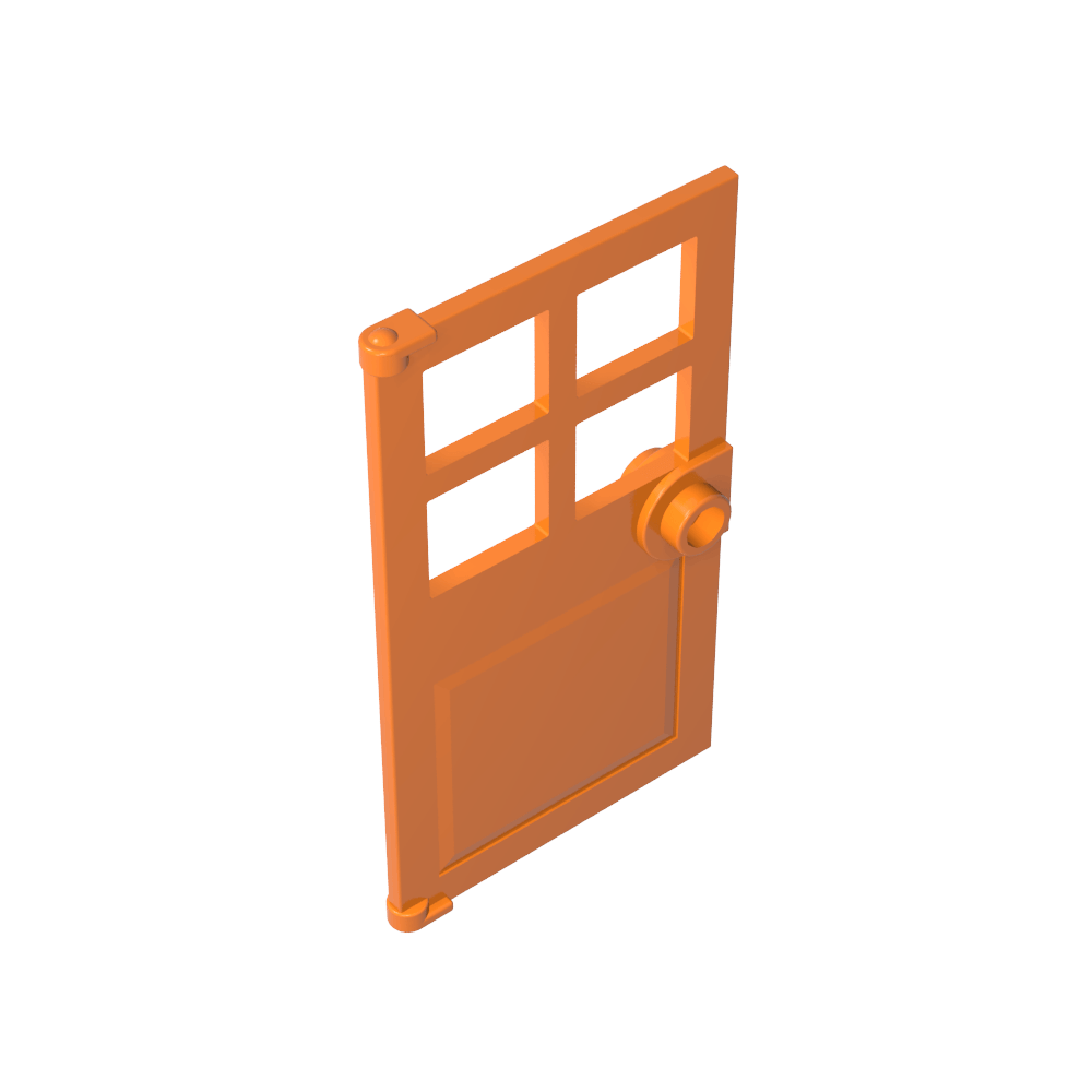 Door 1 x 4 x 6 with 4 Panes and Stud Handle-MyGobricks