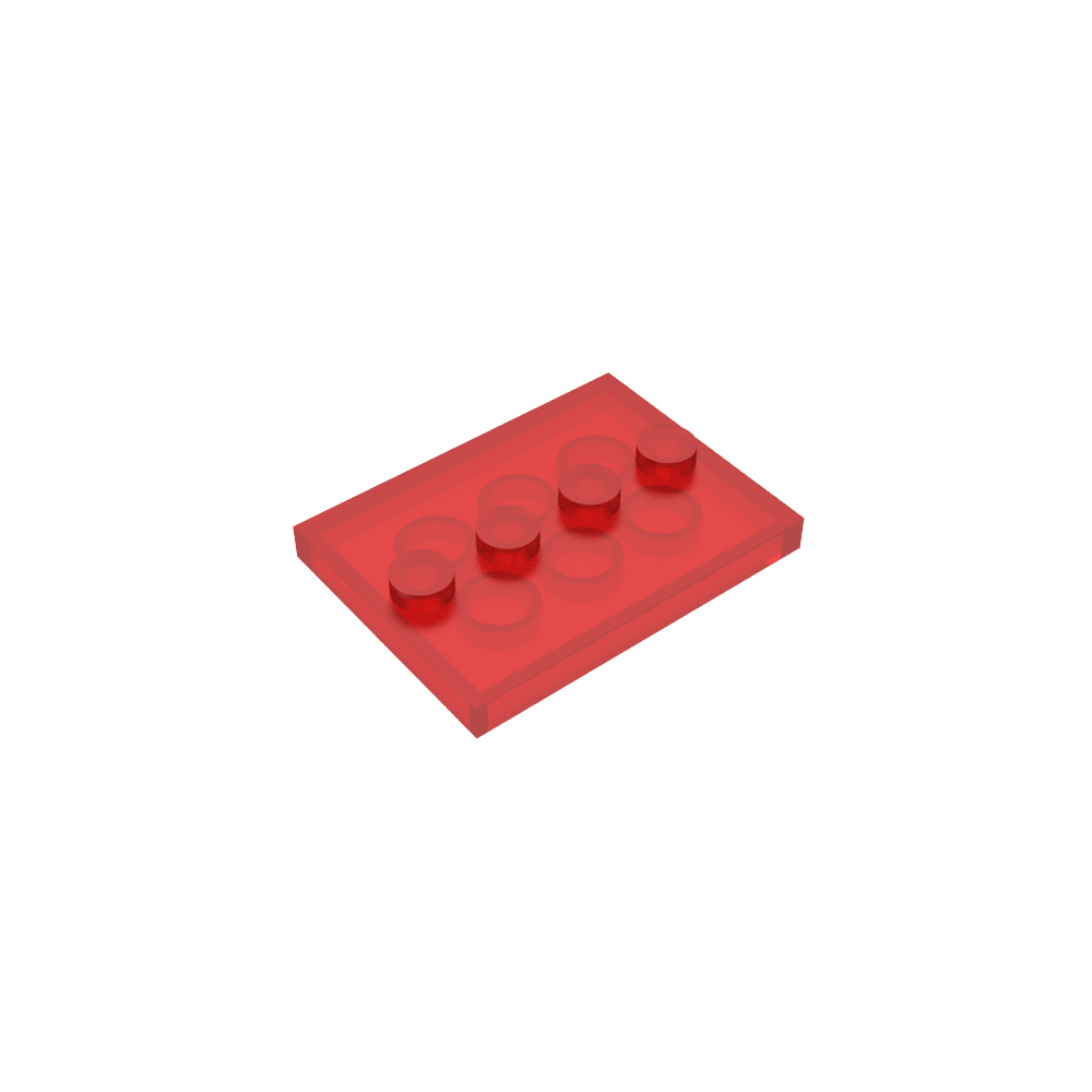 Plate Special 3 x 4 with 1 x 4 Center Studs [Plain]-MyGobricks