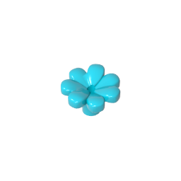 Plant, Flower, Gobricks Figure Accessory with 7 Thick Petals and Pin