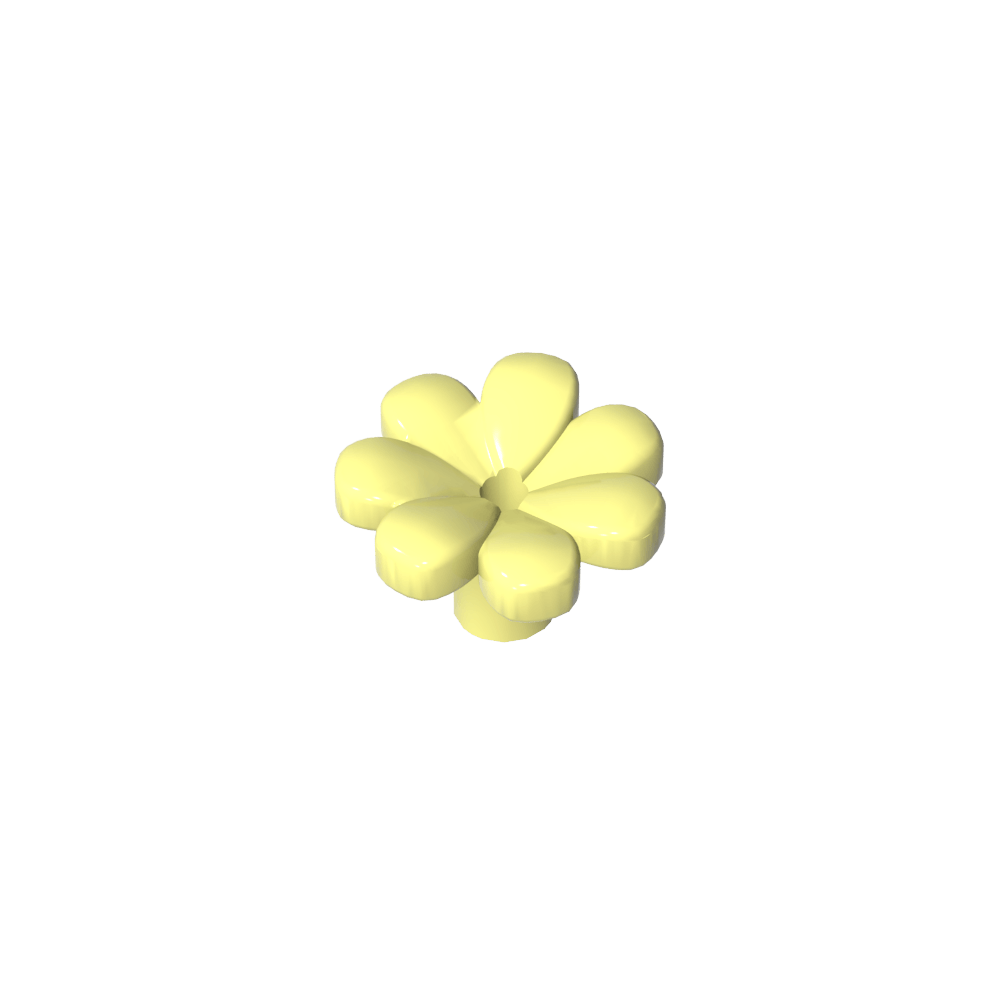 Plant, Flower, Figure Accessory with 7 Thick Petals and Pin