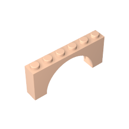Brick Arch 1 x 6 x 2 - Thin Top without Reinforced Underside [New Version]