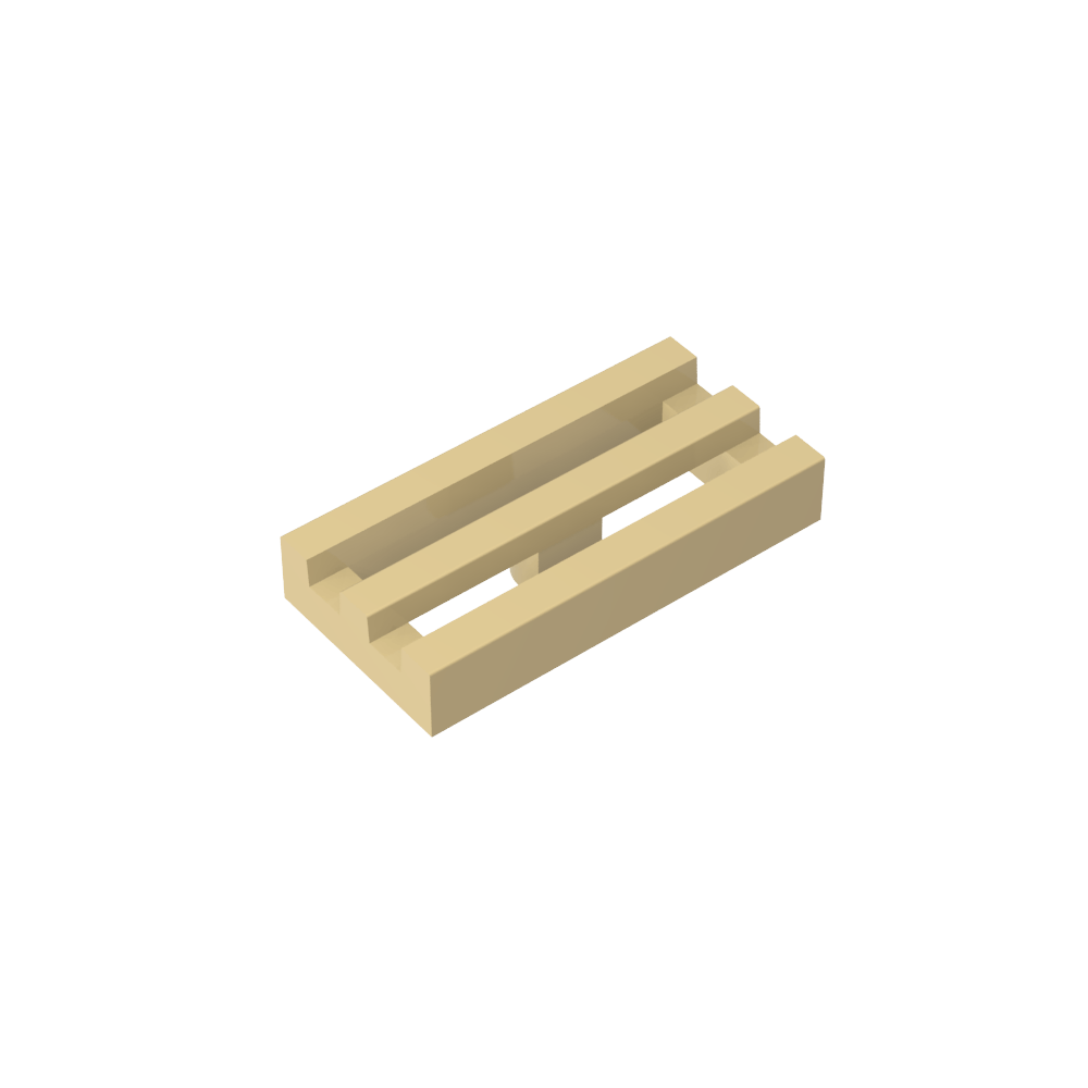 Tile Special 1 x 2 Grille with Bottom Groove