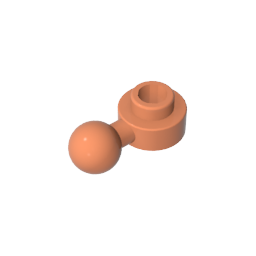Plate, Round 1 x 1 with Towball [Undetermined Hole Type]