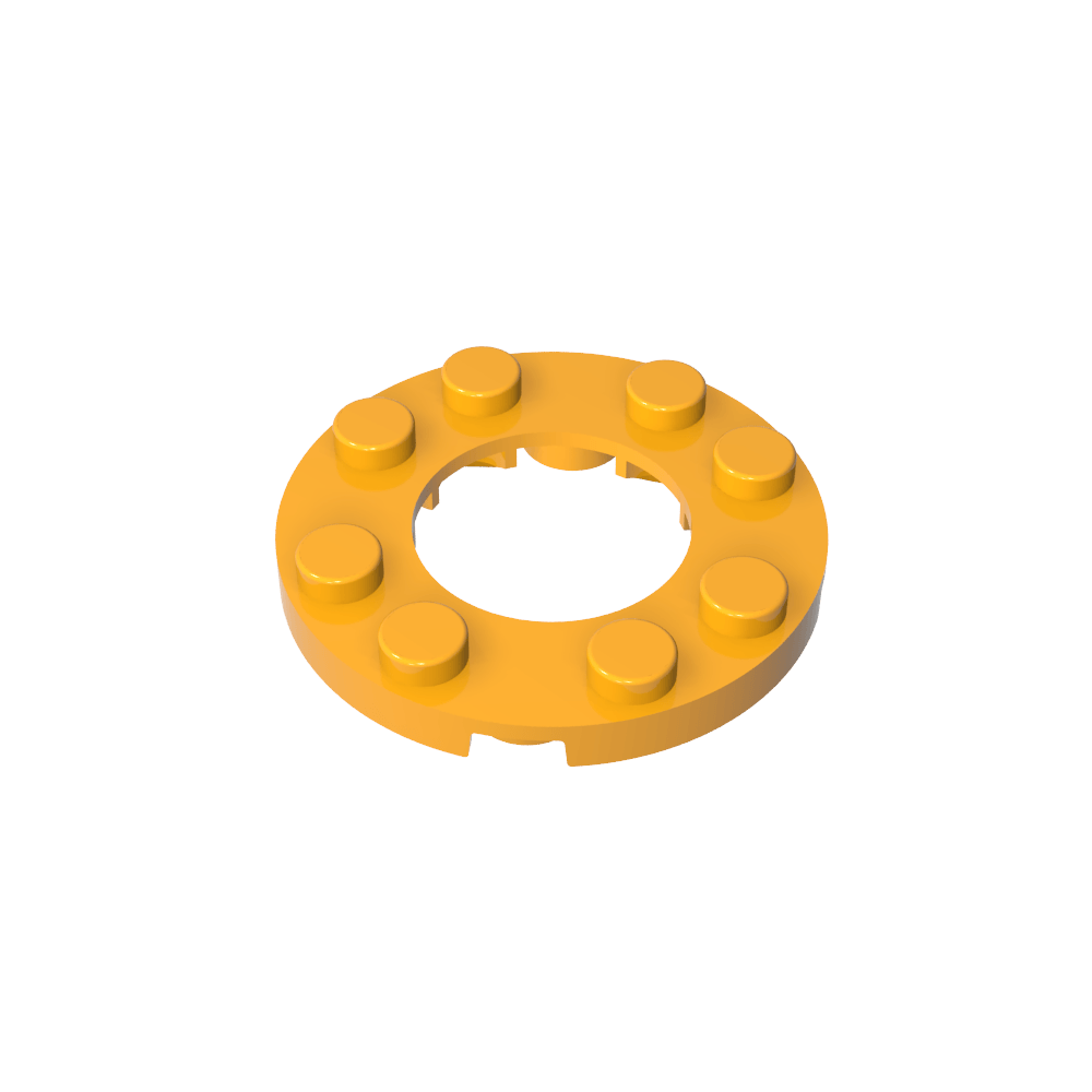 Plate Round 4 x 4 with 2 x 2 Hole-MyGobricks