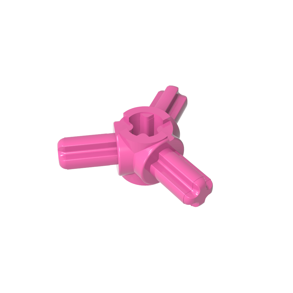 Technic Axle Connector Hub with 3 Axles at 120°-MyGobricks