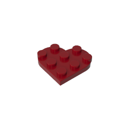 Plate Angled 3 x 3 with Heart Shape