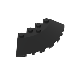 Brick Round Corner 6 x 6 with 33° Slope and Facet Cutout