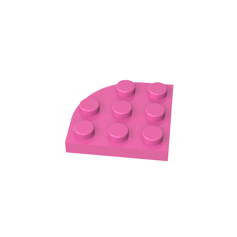 Plate Round Corner 3 x 3-MyGobricks