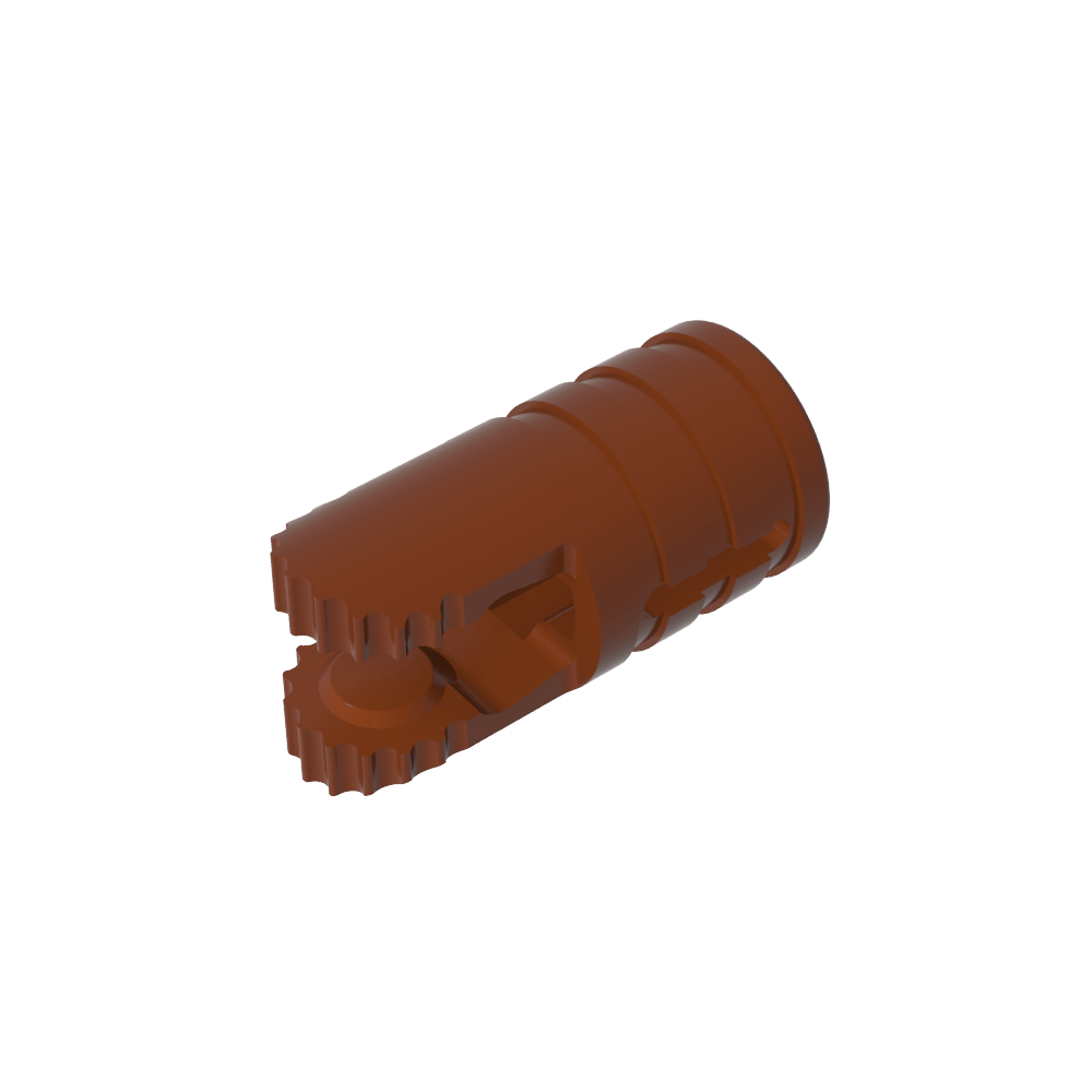 Hinge Cylinder 1 x 2 Locking with 2 Click Fingers and Axle Hole, 9 Teeth