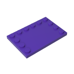 Plate Special 4 x 6 with Studs on 3 Edges