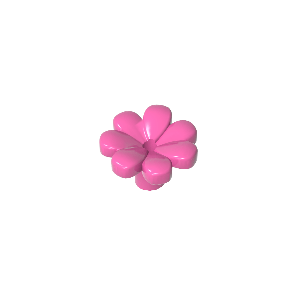 Plant, Flower, Figure Accessory with 7 Thick Petals and Pin