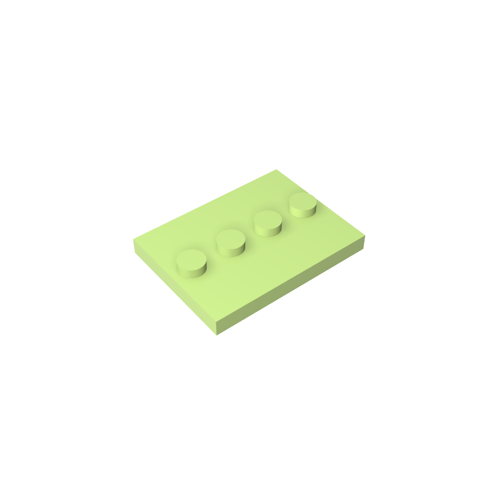 Plate Special 3 x 4 with 1 x 4 Center Studs [Plain]-MyGobricks