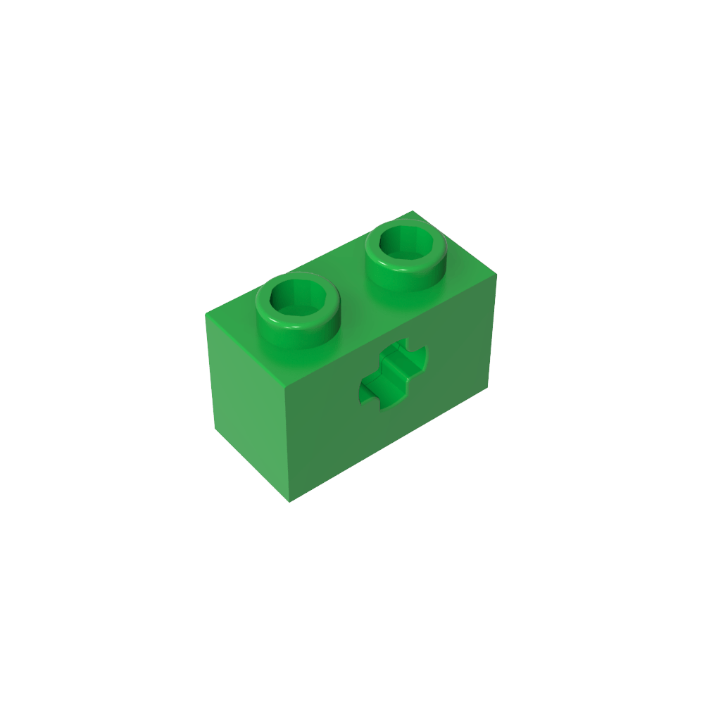 Technic Brick 1 x 2 with Axle Hole Type 1 [+ Opening] and Bottom Pin