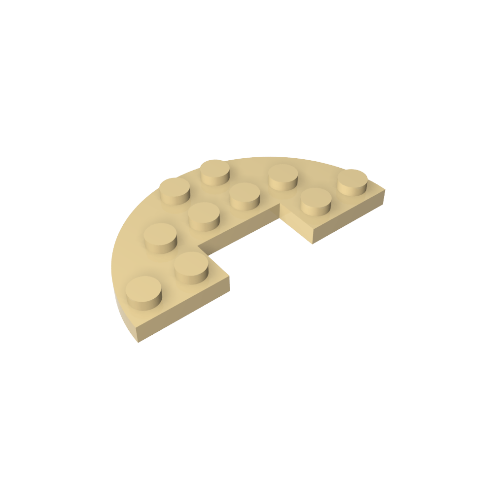 Plate Round Half 3 x 6 with 1 x 2 Cutout-MyGobricks