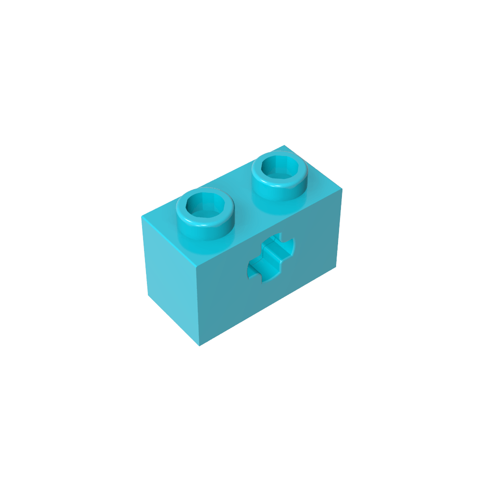 Technic Brick 1 x 2 with Axle Hole Type 1 [+ Opening] and Bottom Pin