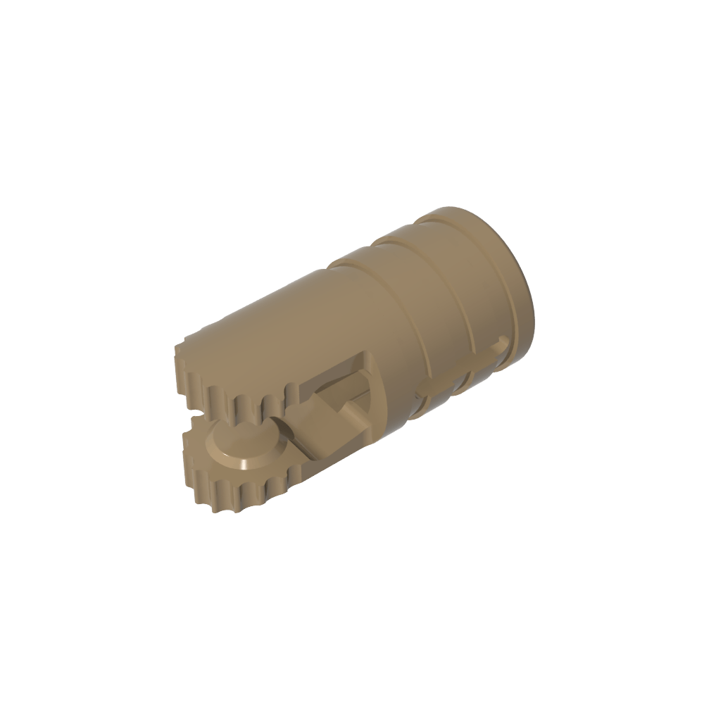Hinge Cylinder 1 x 2 Locking with 2 Click Fingers and Axle Hole, 9 Teeth