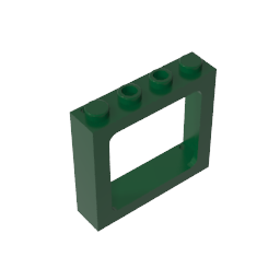Window 1 x 4 x 3 Train with Shutter Holes and Solid Studs on Ends