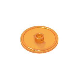 Minifig Shield Round with Stud and Raised Rim [Plain]