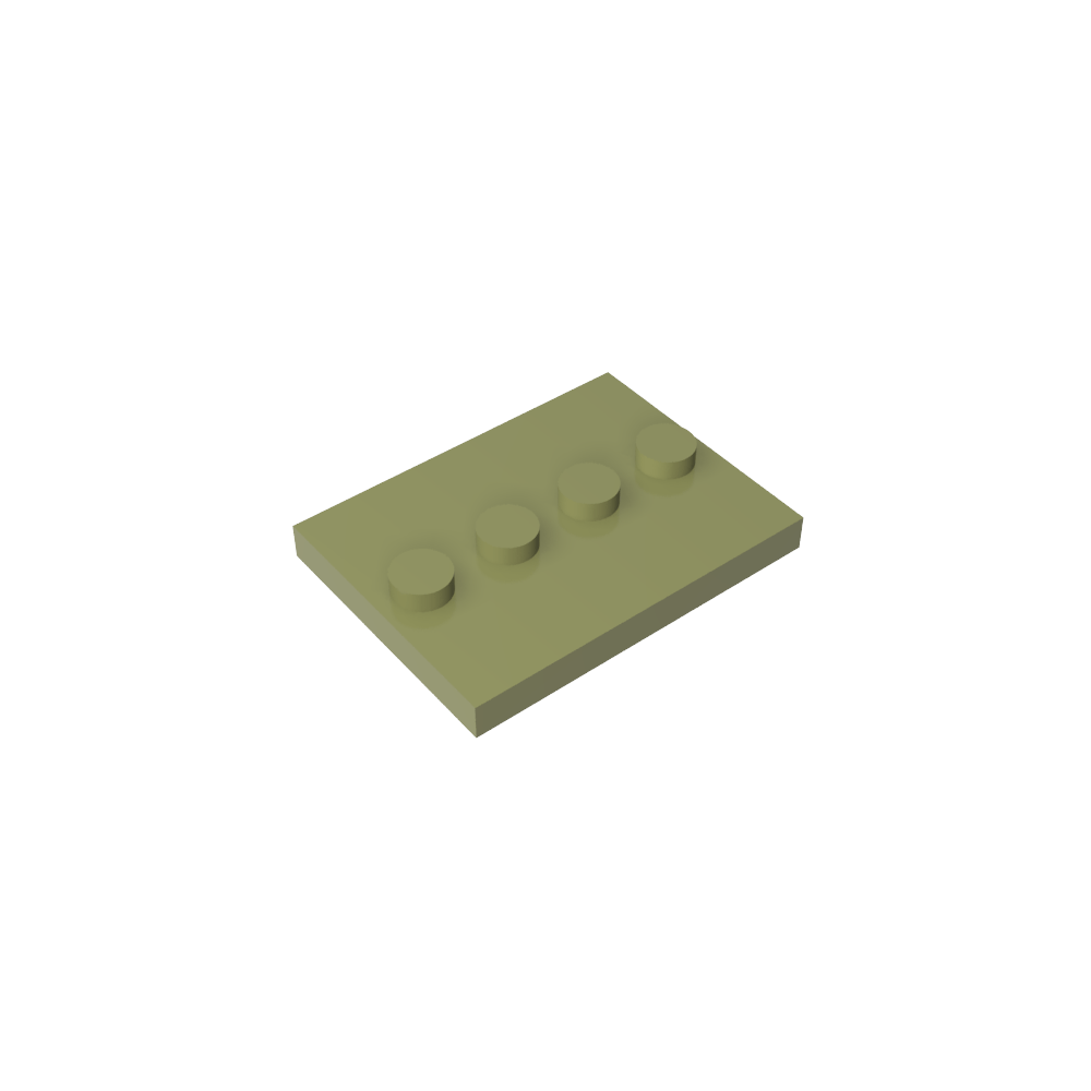 Plate Special 3 x 4 with 1 x 4 Center Studs [Plain]-MyGobricks