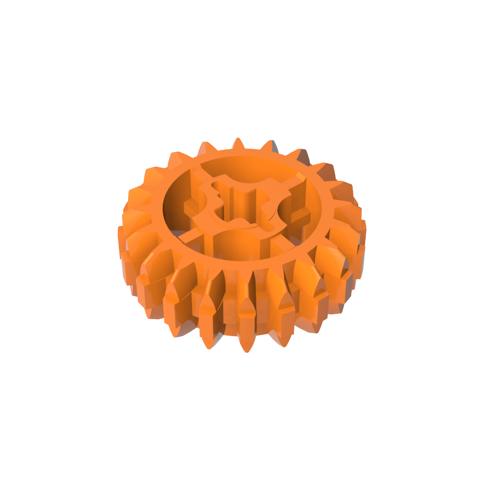 Technic Gear 20 Tooth Double Bevel with Axle Hole Type 1 [+ Opening]-MyGobricks