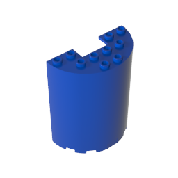 Cylinder Half 3 x 6 x 6 with 1 x 2 Cutout