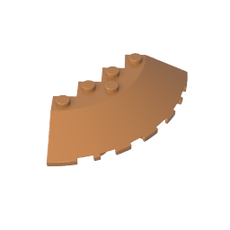 Brick Round Corner 6 x 6 with 33° Slope and Facet Cutout