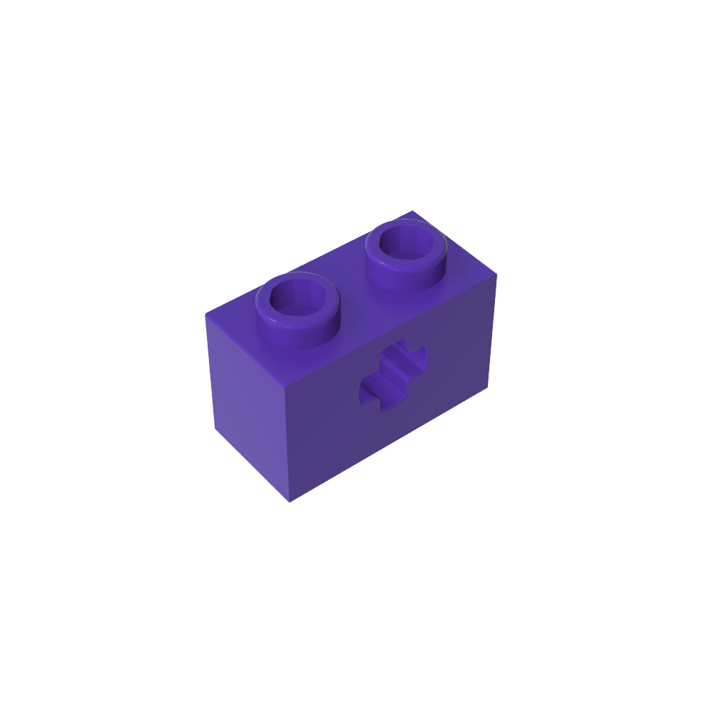 Technic Brick 1 x 2 with Axle Hole Type 1 [+ Opening] and Bottom Pin