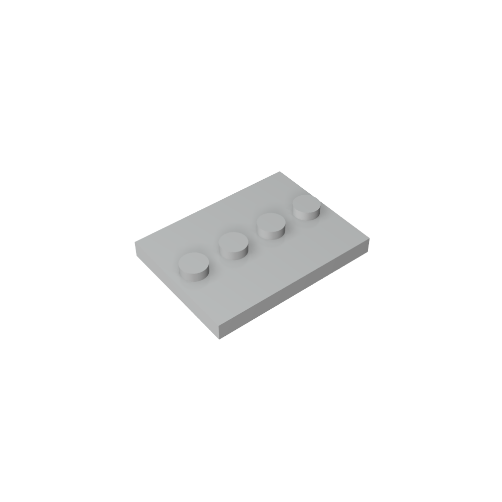 Plate Special 3 x 4 with 1 x 4 Center Studs [Plain]-MyGobricks