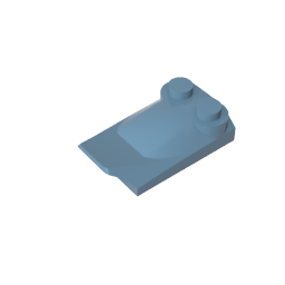 Wedge Curved 2 x 3 x 2/3 Two Studs, Wing End