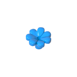 Plant, Flower, Gobricks Figure Accessory with 7 Thick Petals and Pin