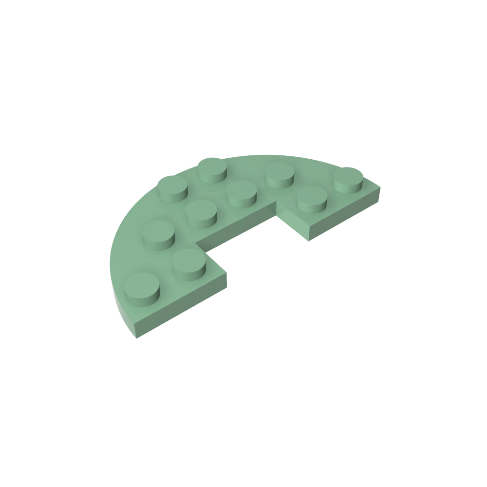 Plate Round Half 3 x 6 with 1 x 2 Cutout-MyGobricks