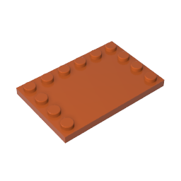Plate Special 4 x 6 with Studs on 3 Edges