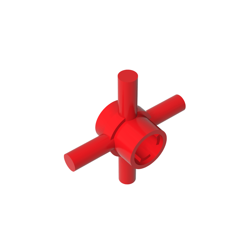 Technic Axle Connector Hub with 4 Bars at 90°-MyGobricks