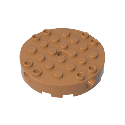 Brick Round 6 x 6 with 4 Side Pin Holes and Center Hole