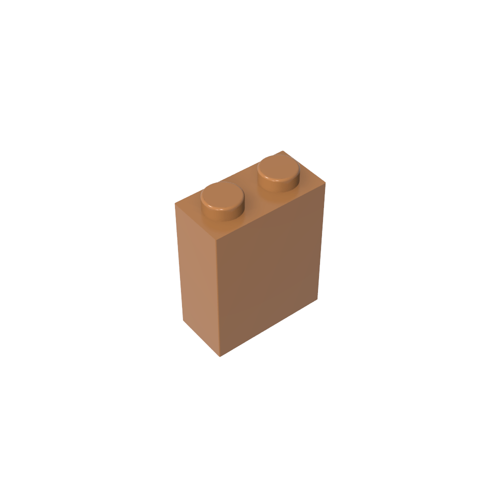 Brick 1 x 2 x 2 with Center Pin-MyGobricks