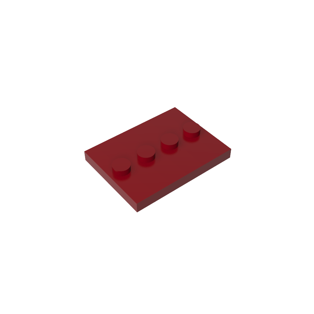 Plate Special 3 x 4 with 1 x 4 Center Studs [Plain]-MyGobricks