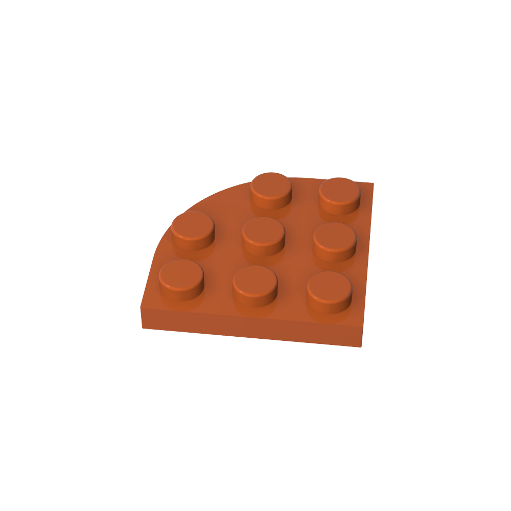 Plate Round Corner 3 x 3-MyGobricks