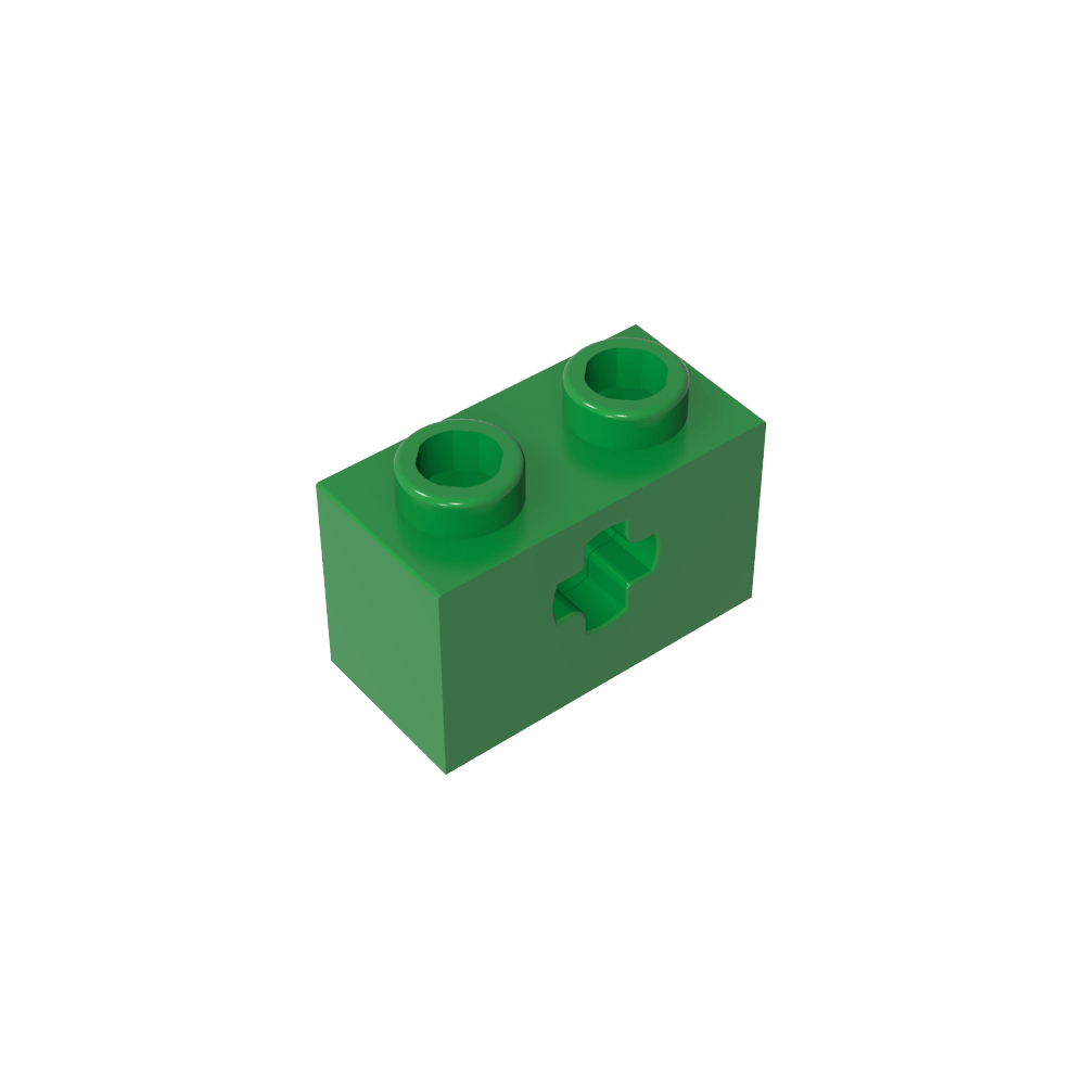 Technic Brick 1 x 2 with Axle Hole Type 1 [+ Opening] and Bottom Pin