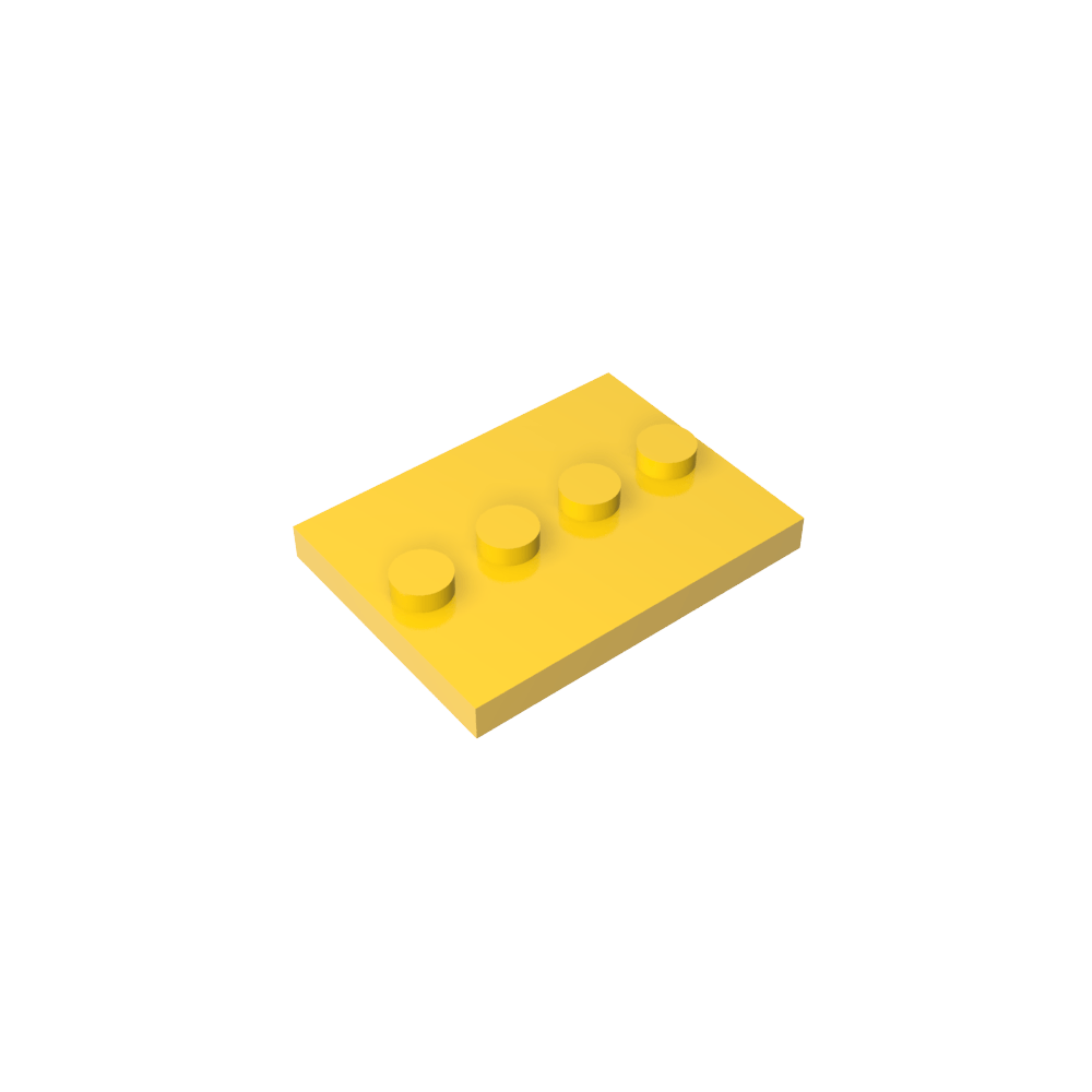Plate Special 3 x 4 with 1 x 4 Center Studs [Plain]-MyGobricks