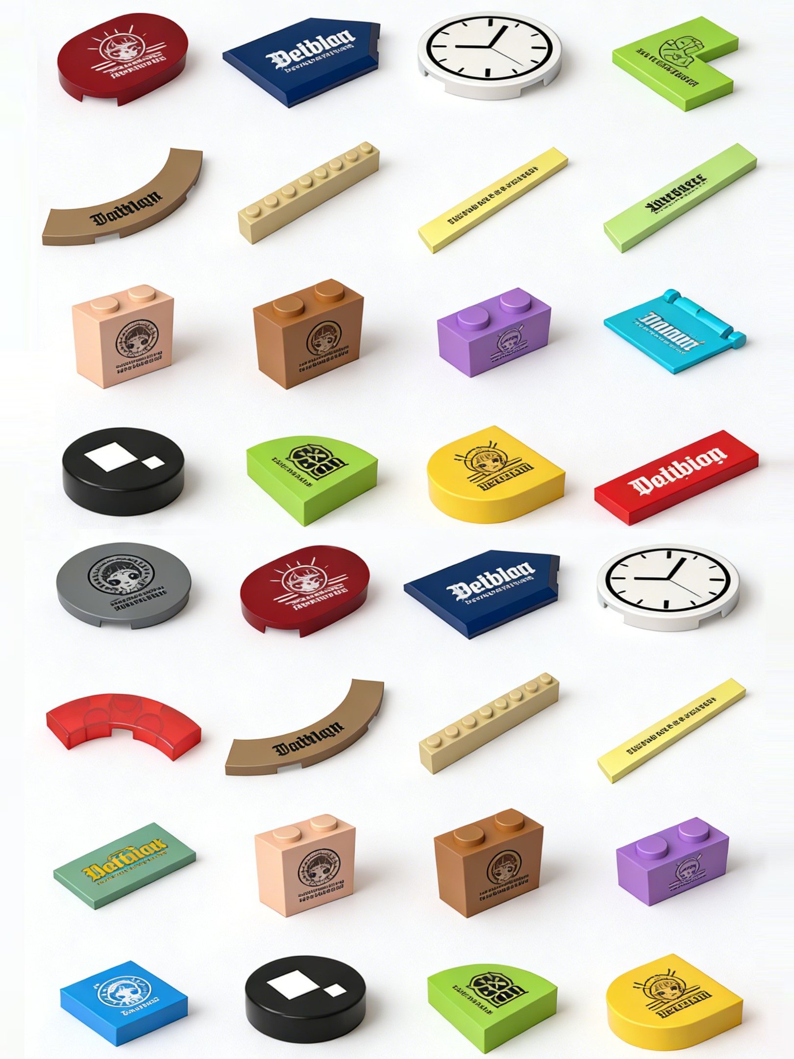 Custom Printing Service for Gobricks MOC Brick Parts – Custom Printing on Tiles / Basic Bricks