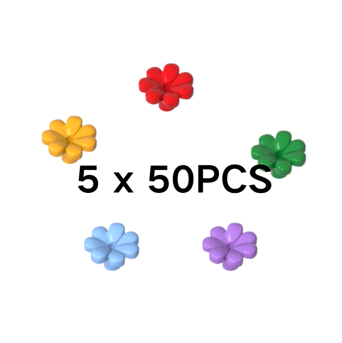 Plant, Flower, Figure Accessory with 7 Thick Petals and Pin x250PCS #32606