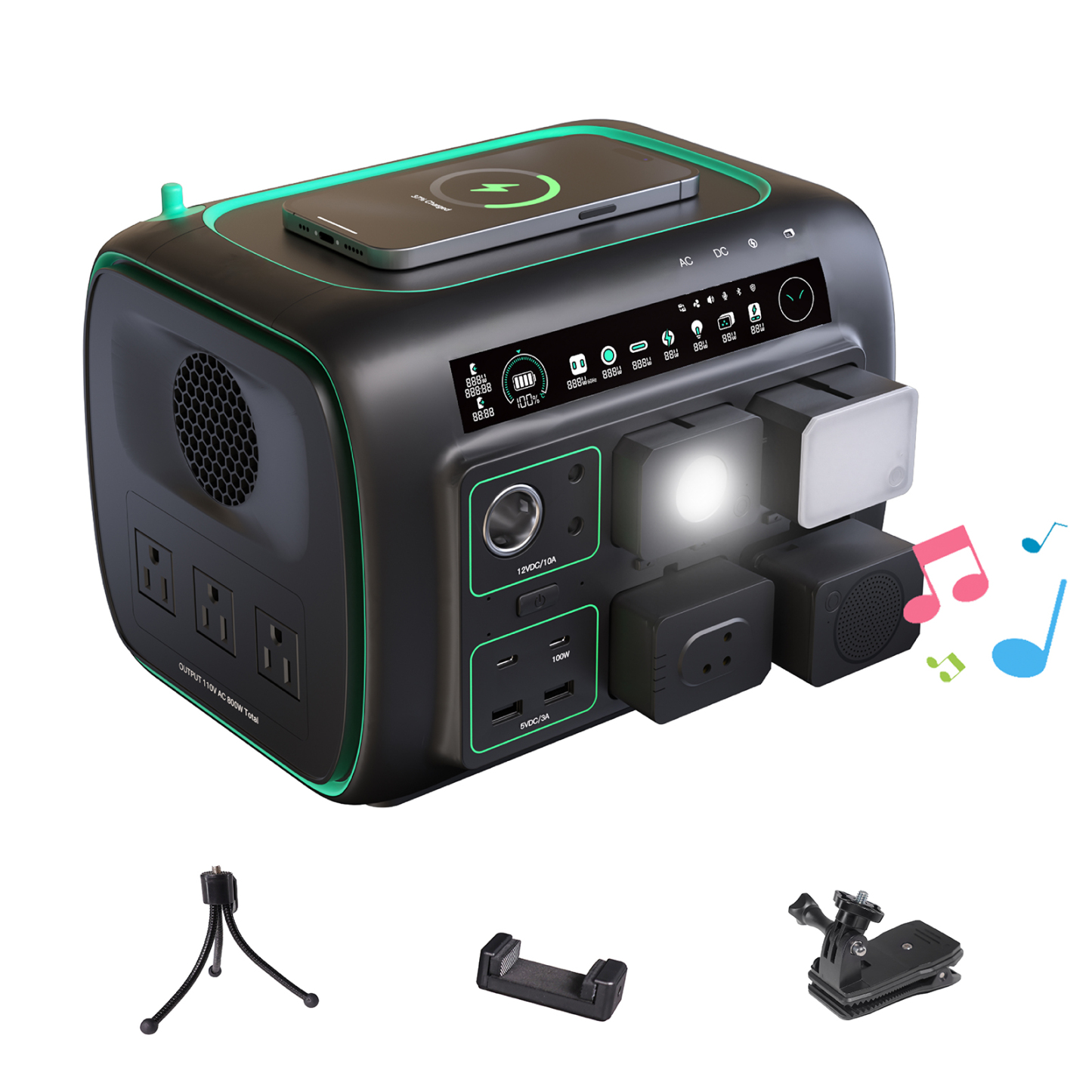 Njoynook Portable Power Station 800W Output 512WH