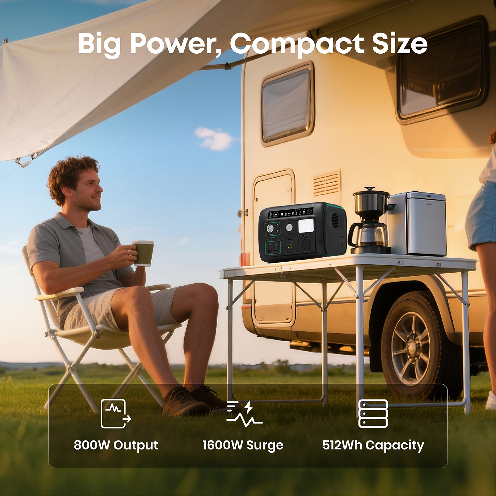 Njoynook Portable Power Station 800W Output 512WH