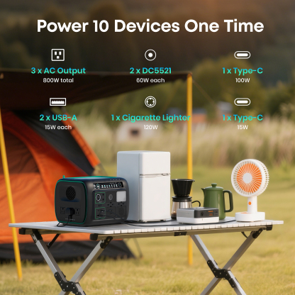 Njoynook Portable Power Station 800W Output 512WH